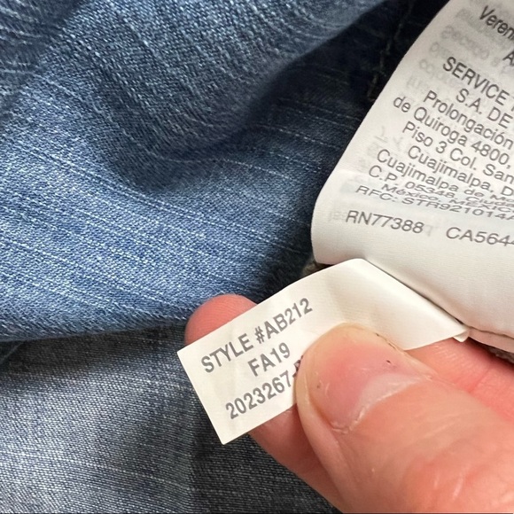 MADEWELL Denim Shrunken Pajama Shirt Size Small - Picture 7 of 7